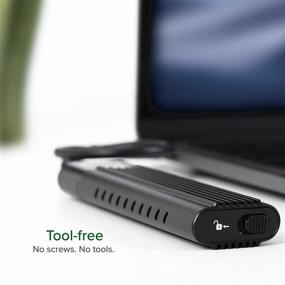 img 3 attached to 🔌 Tool-Free USB C to M.2 NVMe Enclosure - Thunderbolt 3 & USB 3.1 Gen 2 Compatible, 10Gbps Speeds. Includes USB-C & USB 3.0 Cables. Supports 2280 2260 2242 M.2 NVMe SSDs.