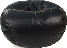 img 3 attached to 🥇 Stylish Gold Medal Small 105&#34; Black Faux Leather Vinyl Bean Bag - Ultimate Comfort and Modern Design