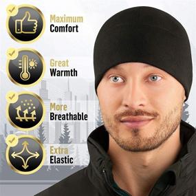 img 1 attached to M-Tac Elite Fleece Watch Cap - Tactical Military Beanie Hat Winter Skull Cap