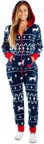 img 2 attached to 🧥 Cozy Blue Fair Isle Jumpsuit by Tipsy Elves: Ugly Christmas Sweater-Inspired Attire for Men and Women