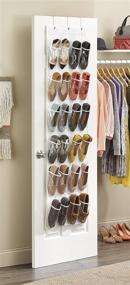 img 2 attached to Clear Door Shoe Bag Hanging Organizer by Whitmor - 12 Pair Capacity with 24 Oversized Pockets