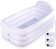 🛁 hiwena portable inflatable bathtub - durable white soaking bath tub with large backrest, freestanding pool for home spa or bathroom relaxation logo