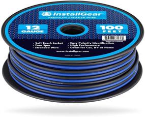 img 4 attached to Enhance Your Audio Setup with InstallGear 12 Gauge AWG 100ft Speaker Wire - True Spec and Soft-Touch Cable in Blue/Black