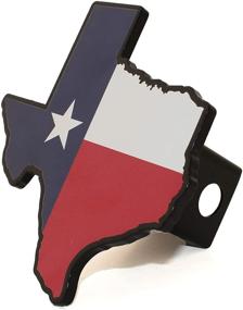 img 1 attached to 🤠 AMG Auto Emblems Premium Texas Shaped State Flag Hitch Cover - Solid Metal, Black Heavy Duty Design