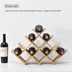 img 3 attached to 🍷 Naturally elegant Kirigen Wooden 13-Bottle Wine Rack - Space-saving 4-Tier Wine Display Rack for Countertop and Free-standing Wine Storage - Bottle Holder/Cabinet Glass Rack XHJJ4-NA