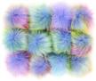 fluffy pompom scarves charms rainbow logo