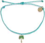 waterproof and adjustable band: pura vida gold or silver paradise palms bracelet logo