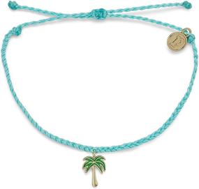 img 1 attached to Waterproof and Adjustable Band: Pura Vida Gold or Silver Paradise Palms Bracelet