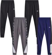 rbx boys' sweatpants – set of 🏻 4 active tricot warm-up jogger track pants (size: 5-20) logo