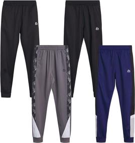 img 4 attached to RBX Boys' Sweatpants – Set of 🏻 4 Active Tricot Warm-Up Jogger Track Pants (Size: 5-20)