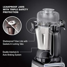 img 1 attached to 🥦 Hamilton Beach Professional Juicer Mixer Grinder: Commercial-Grade Power, Leakproof Jars, Advanced Electronics - 1400 Watt Motor, 120V (58770)