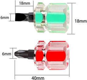 img 3 attached to 🔧 Набор отверток Buspoll для швейных машин: Ультракороткие отвертки Мини - плоская головка и крестовая (2 штуки)