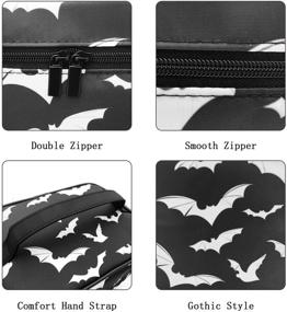 img 2 attached to Large Goth Travel Makeup Bag - Bats Cosmetic Bags for Women 🦇 and Girls - Portable Toiletry Bags - Train Cases for Cosmetics - 9CH