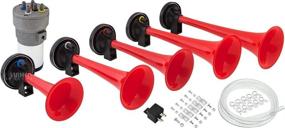 img 4 attached to Vixen Horns VXH6801R: Red 12V Dixie Musical Air Horn Kit - Loud 5 Trumpet Sound System with Compressor