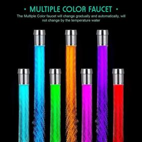 img 2 attached to 💡 Vibrant Color-Changing LED Faucet Light for Kitchen and Bathroom - 3 Piece Set (Fixed LED Faucet)