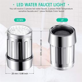 img 1 attached to 💡 Vibrant Color-Changing LED Faucet Light for Kitchen and Bathroom - 3 Piece Set (Fixed LED Faucet)