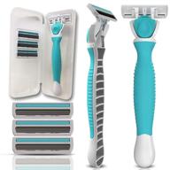 💁 nylea razors for women: flexshave - premium razor for sensitive skin [6 blades] with bikini trimmer, aloe vera & vitamin e lubricating strip - includes 3 refills logo