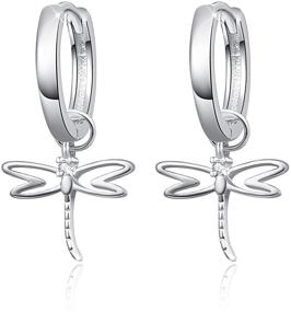 img 4 attached to 🦋 Sterling Silver Dragonfly Hoop Earrings: Exquisite Jewelry Gift for Women & Girls – MLAWR Dragonfly Dangle Drops