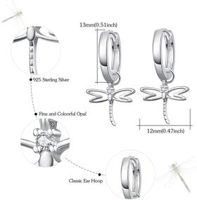 img 2 attached to 🦋 Sterling Silver Dragonfly Hoop Earrings: Exquisite Jewelry Gift for Women & Girls – MLAWR Dragonfly Dangle Drops