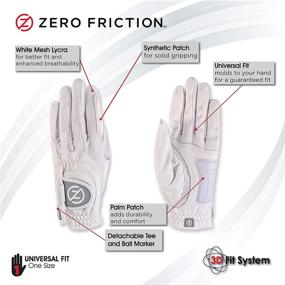 img 1 attached to 🏌️ Zero Friction Ladies Compression-Fit Synthetic Golf Glove 2 Pack with Bonus Tee Pack - Universal-Fit Golfing Essential!