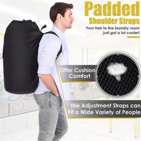 img 1 attached to 🎒 Sturdy Extra Large Backpack Laundry Bag - 115L Heavy Duty Portable Laundry Bag with Straps for College Dorm, Apartment, Laundromat, Students