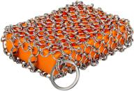 🔗 blisstime cast iron cleaner: premium 316 stainless steel chainmail scrubber with silicone insert for perfectly clean cast iron skillet pans logo