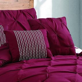 img 3 attached to Enhance Your Bedroom Décor with Avondale Manor 7-Piece Venice Pinch Pleat Comforter Set in Queen Size - Captivating Red Shade