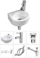 🚽 compact rectangle ceramic wall hung basin sink set - right hand orientation (oval with tap & drain) logo