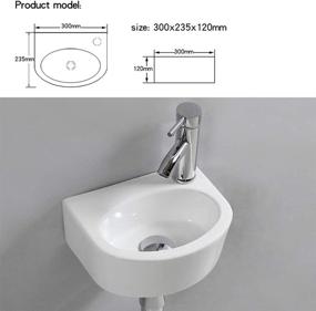 img 3 attached to 🚽 Compact Rectangle Ceramic Wall Hung Basin Sink Set - Right Hand Orientation (Oval with Tap & Drain)