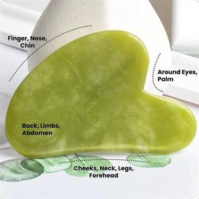 img 2 attached to Face Jade Roller & Gua Sha Set - Skin 🤩 Roller Massager Tool with GuaSha Board - Natural Jade Stone Facial Tools