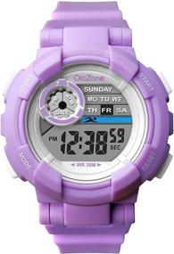 img 4 attached to Digital Sports 7 Color Flashing Waterproof Girls' Watches for Wrist Watches