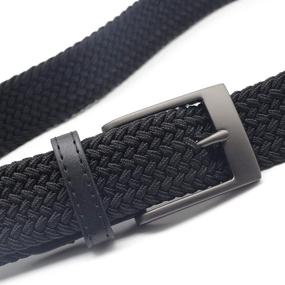img 1 attached to 🏻 Elastic Leather Multicolored Men's Accessories with Braided Stretch Design