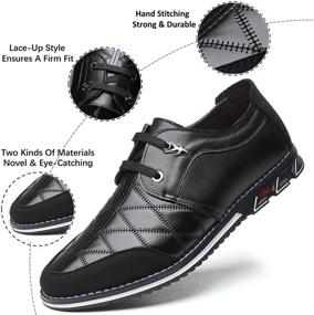 img 2 attached to 👞 Men's Outdoor Leather Loafers: Breathable Business Shoes in Loafers & Slip-Ons