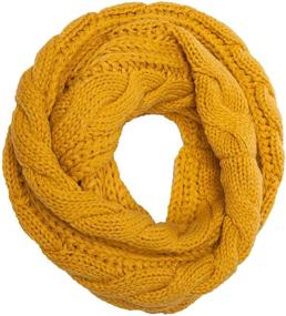 img 4 attached to Soft Thick Ribbed Knit Winter Women's Infinity Circle Loop Scarf for Enhancing Online Visibility