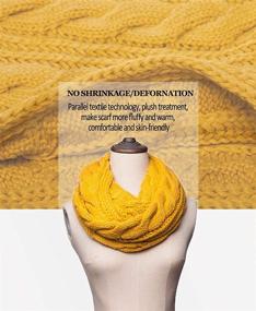 img 1 attached to Soft Thick Ribbed Knit Winter Women's Infinity Circle Loop Scarf for Enhancing Online Visibility