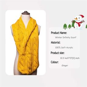 img 2 attached to Soft Thick Ribbed Knit Winter Women's Infinity Circle Loop Scarf for Enhancing Online Visibility