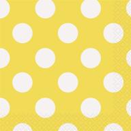 🍋 16ct yellow polka dot beverage napkins for stylish drink table décor логотип