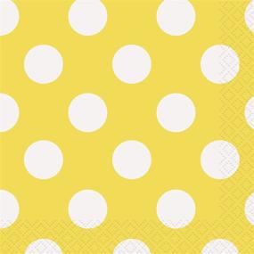 img 2 attached to 🍋 16ct Yellow Polka Dot Beverage Napkins for Stylish Drink Table Décor