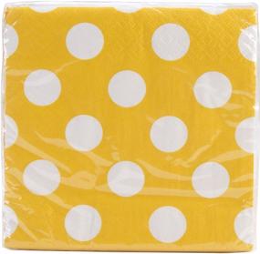 img 1 attached to 🍋 16ct Yellow Polka Dot Beverage Napkins for Stylish Drink Table Décor