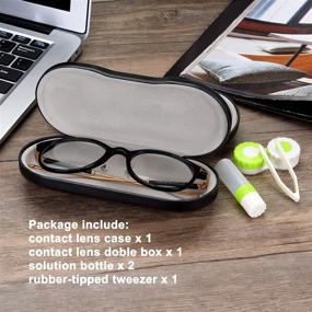 img 1 attached to Muf 2 in 1 Double Sided Portable Contact 👁️ Lens and Eyeglasses Case with Mirror and Travel Kit Accessories (Green)