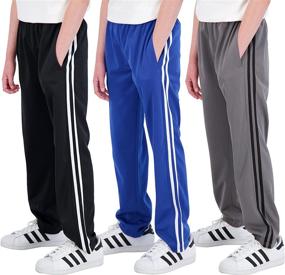 img 4 attached to 👖 Boys' Tricot Fleece-Lined Sweatpants with Pockets - Real Essentials 3 Pack