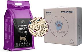 img 1 attached to 🐾 Streyant Unscented Mixed Cat Litter - Quick Clumping, Deodorizing, Flushable, Dust-Free - 6LBs/Pack for Kitty