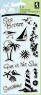 🏖️ inkadinkado 13pc nautical beach clear stamp set logo