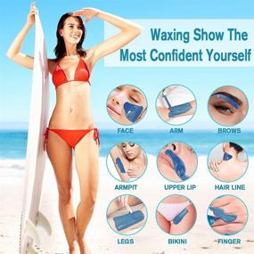 img 1 attached to Waxing Kit with Wax Warmer, 4 Packs of Wax Beads, 10Pcs Waxing 🪒 Applicator Sticks - Painless at Home Hair Removal for Bikini Brazilian Body Face Eyebrow Legs