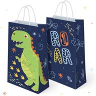 🦖 пак dinosaur goodie bags: 16 штук с ручками для подарков и сувениров на день рождения логотип