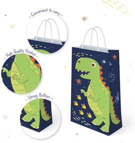 img 3 attached to 🦖 Пак Dinosaur Goodie Bags: 16 штук с ручками для подарков и сувениров на День Рождения