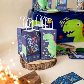 img 1 attached to 🦖 Пак Dinosaur Goodie Bags: 16 штук с ручками для подарков и сувениров на День Рождения