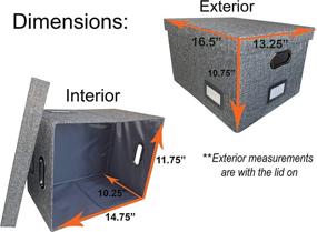 img 2 attached to 📦 Efficient Grey File Box Organizer: Letter/Legal Size - 1 Pack with File Folders for Convenient Document Storage