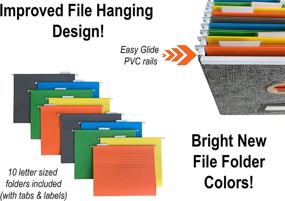 img 3 attached to 📦 Efficient Grey File Box Organizer: Letter/Legal Size - 1 Pack with File Folders for Convenient Document Storage