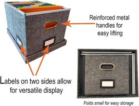 img 1 attached to 📦 Efficient Grey File Box Organizer: Letter/Legal Size - 1 Pack with File Folders for Convenient Document Storage